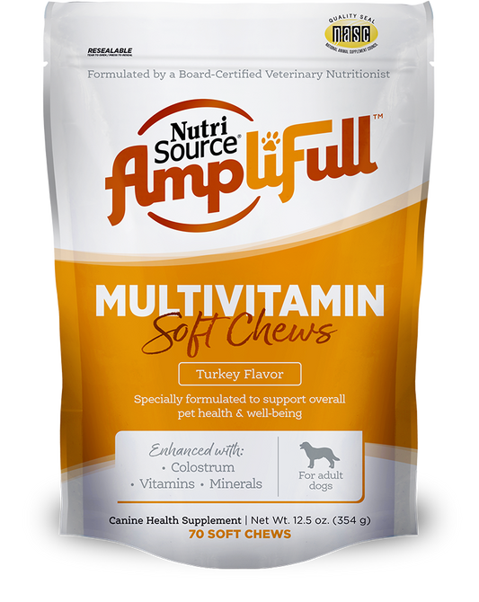 Nutrisource AmpliFull Multivitamin Soft Chews Supplement Turkey Flavor, 12.5oz