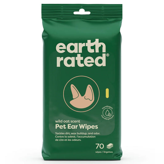 Earth Rated Hypoallergenic Pet Ear Wipes Wild Oat Scent 60 Count