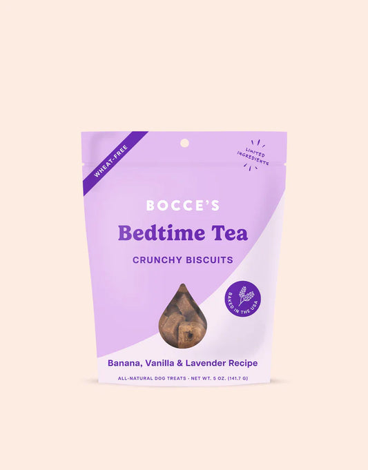 Bocce's Bakery Bedtime Tea Banana, Vanilla & Lavender Recipe Crunchy Dog Treats 6 oz