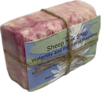 Made 4 Ewe Sheep Milk Soap, Waterlilly and Fresh Mint 5.5 oz