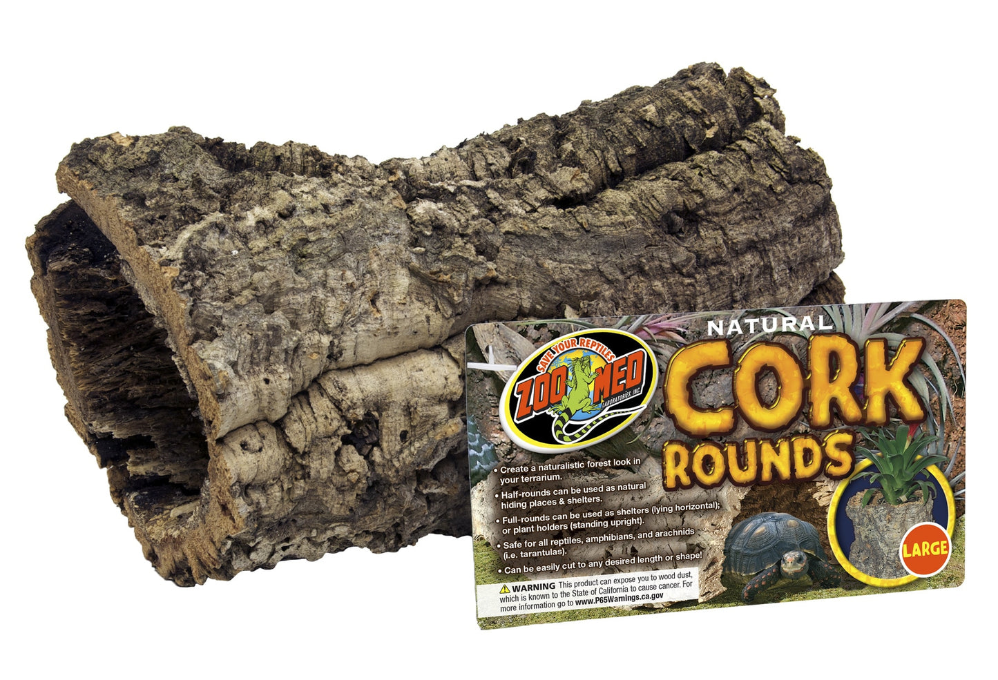 Zoo Med Natural Large Cork Rounds Reptile Hideout