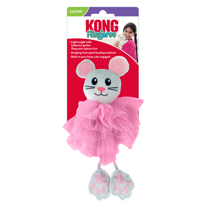 KONG Flingaroo Tutu Mouse Cat Toy Assorted Colors