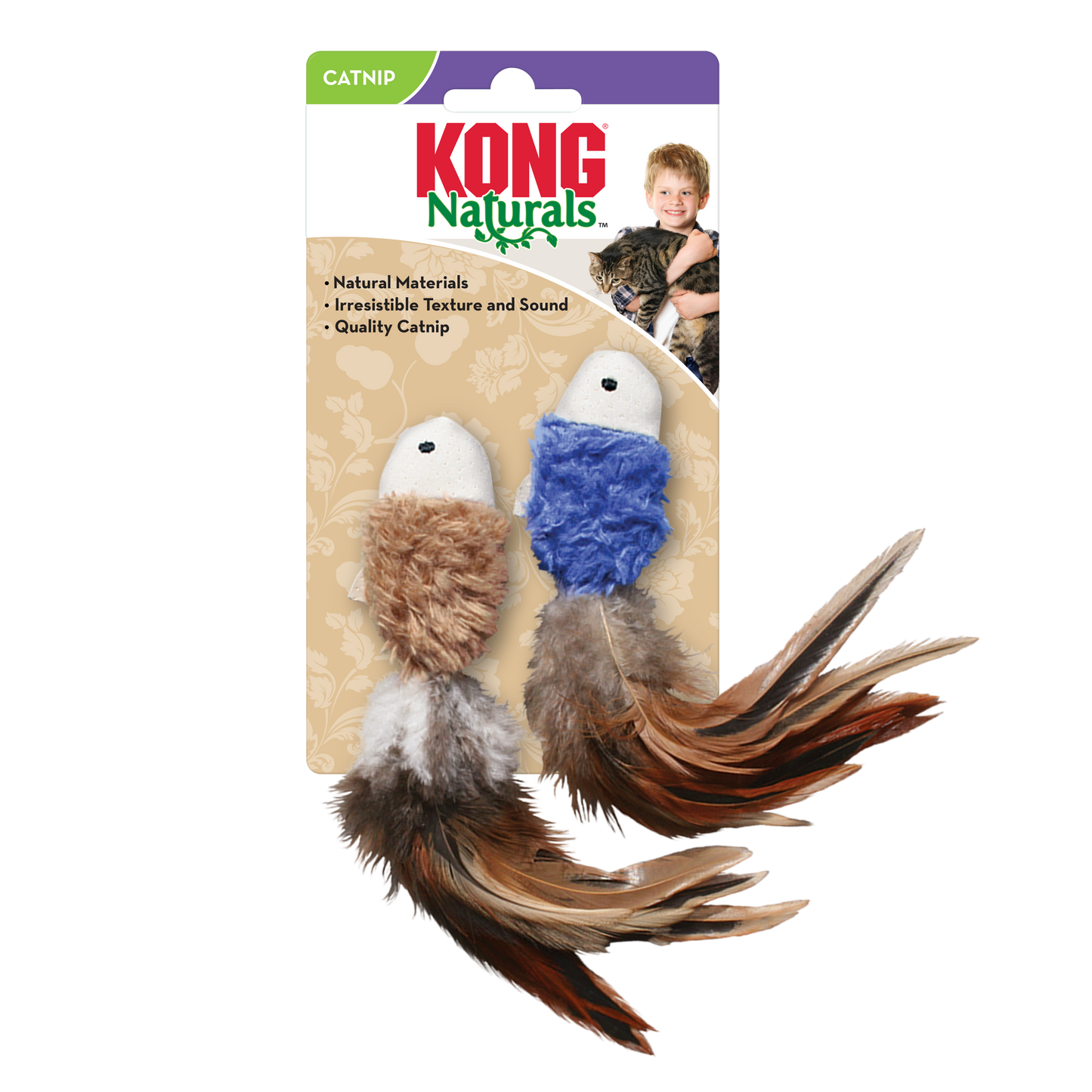 KONG Naturals Crinkle Fish Cat Toy, 2 Pack