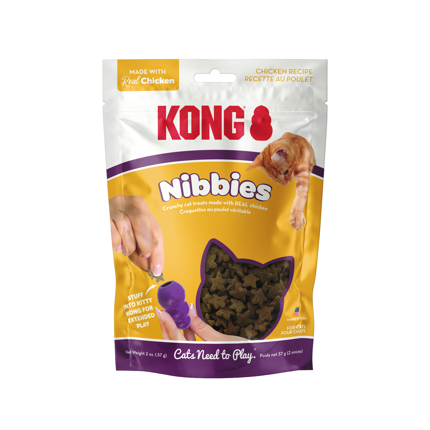 KONG Nibbies Chicken Cat Treat 2 oz