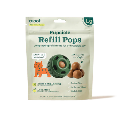 Woof Pupsicle Refill Pops Chicken Grain-Free Lickable Dog Treats, XL