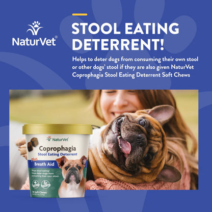 NaturVet Coprophagia Plus Breath Aid Soft Chews Coprophagia Supplement for Dogs