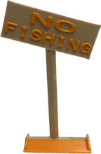 Load image into Gallery viewer, No Fishing Sign Aquarium Ornament, 3D Printed
