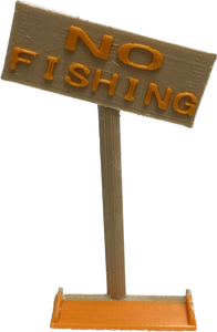 No Fishing Sign Aquarium Ornament, 3D Printed