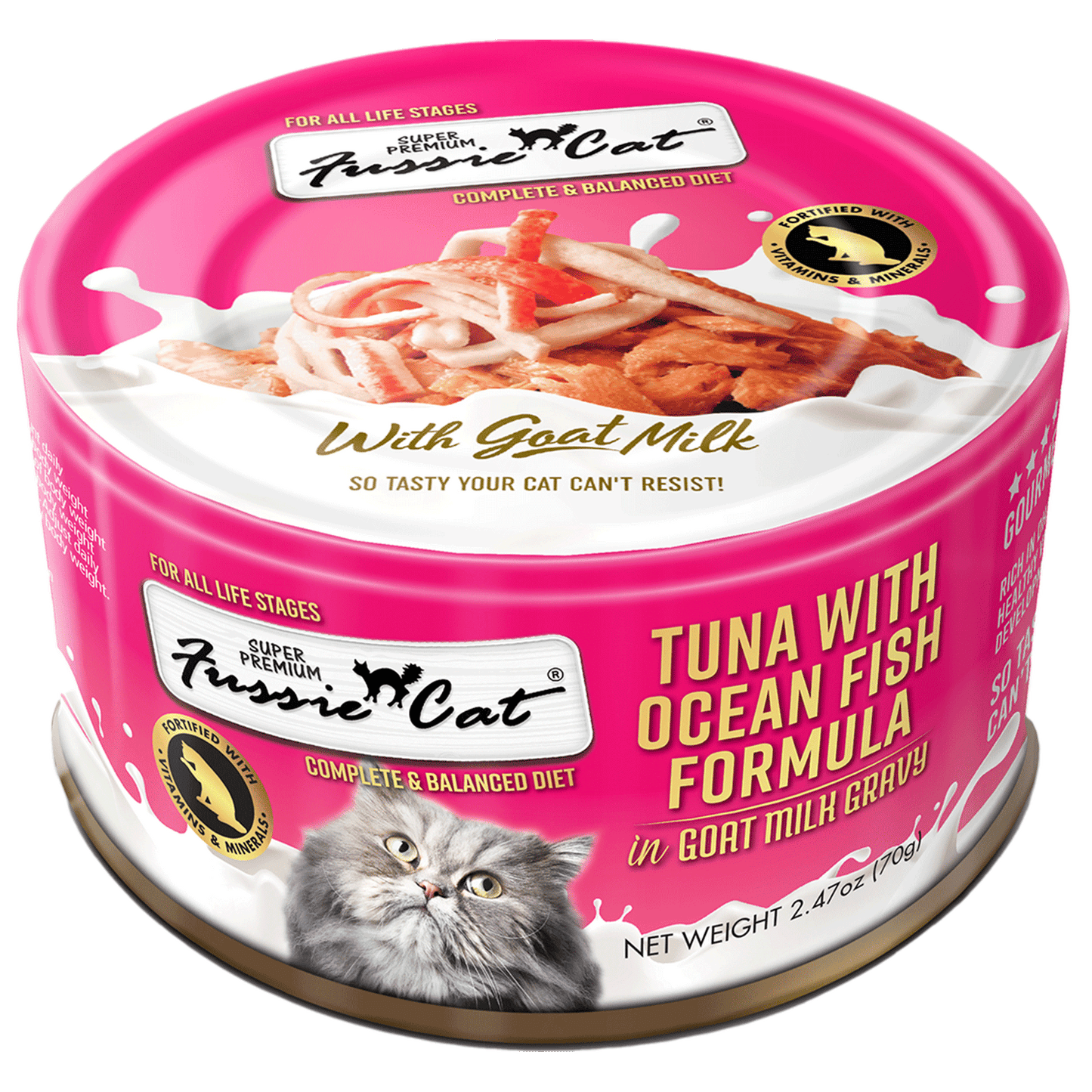 Fussie Cat Super Premium Tuna with Ocean Fish Formula in Goat Milk Gravy