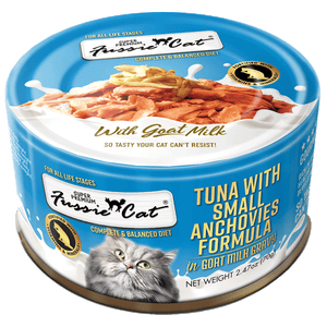 Fussie Cat Super Premium Tuna with Small Anchovies Formula in Goat Milk Gravy