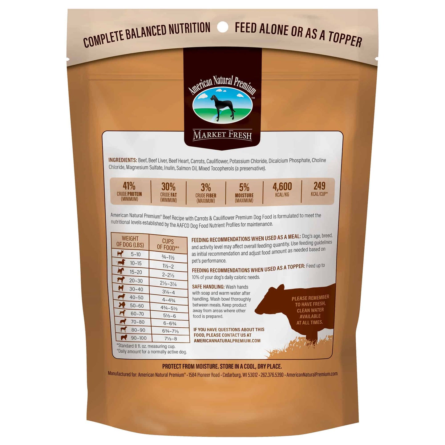 American Natural Premium Freeze-Dried Raw Beef Recipe with Carrots & Cauliflower