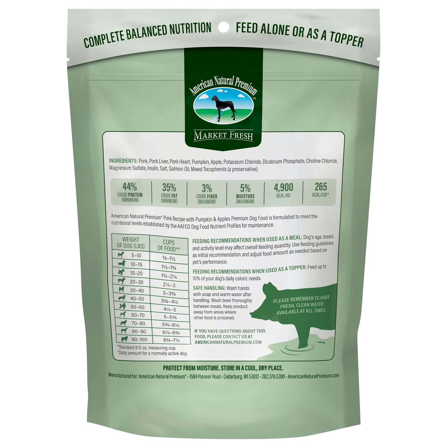 American Natural Premium Freeze-Dried Raw Pork Recipe with Pumpkin & Apples