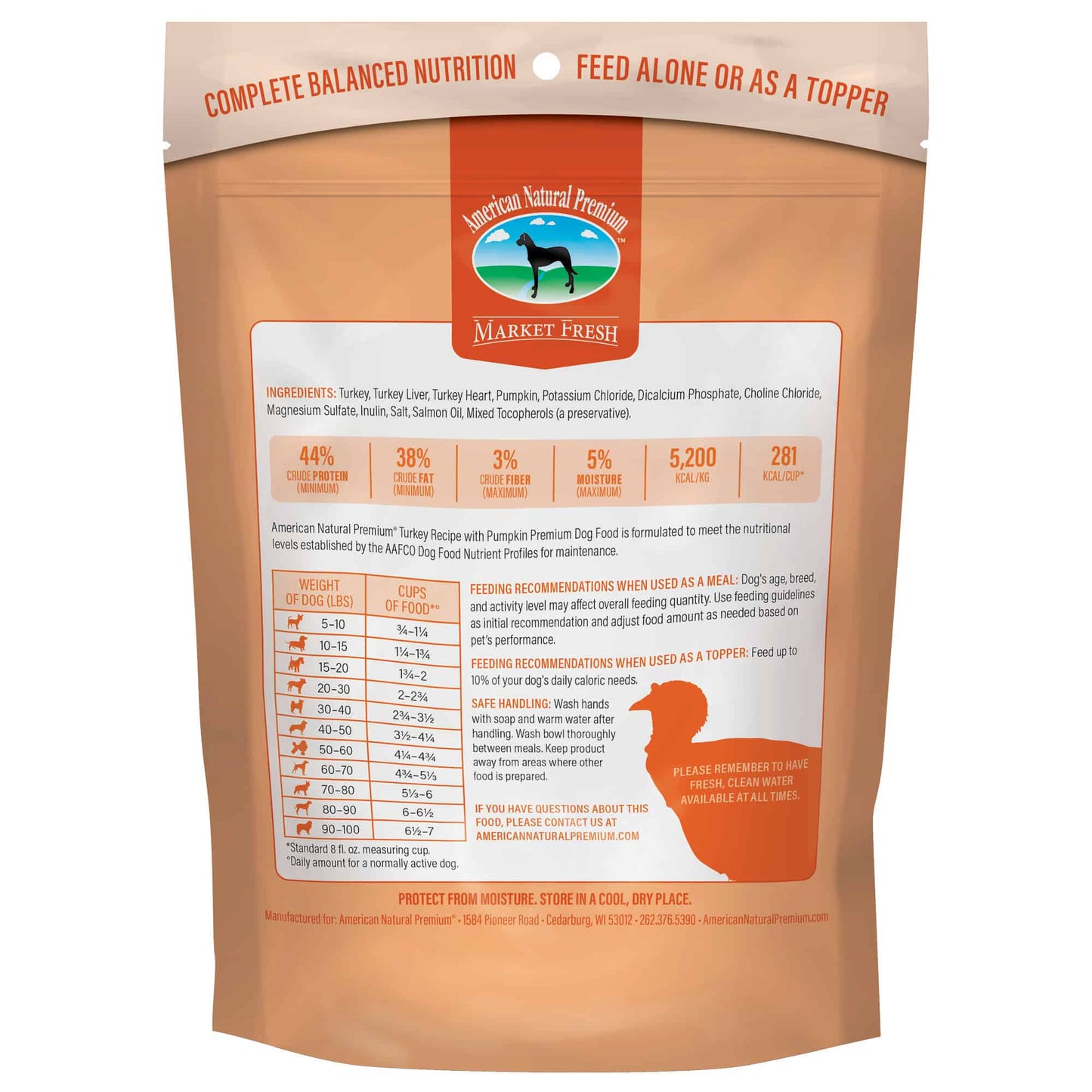 American Natural Premium Freeze-Dried Raw Turkey Recipe with Pumpkin
