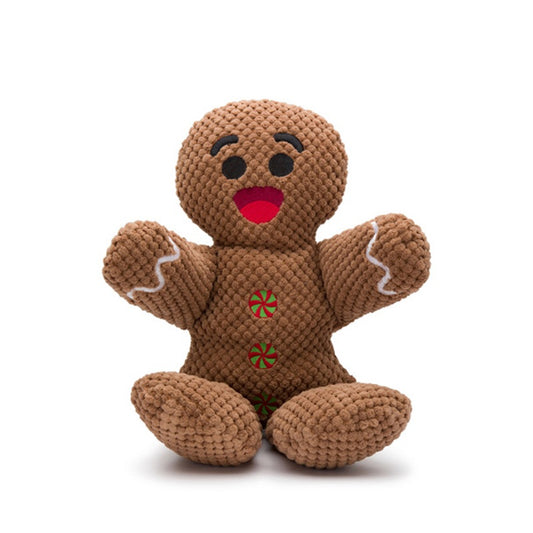 fabdog Floppies Holiday Gingerbread Man Plush Dog Toy