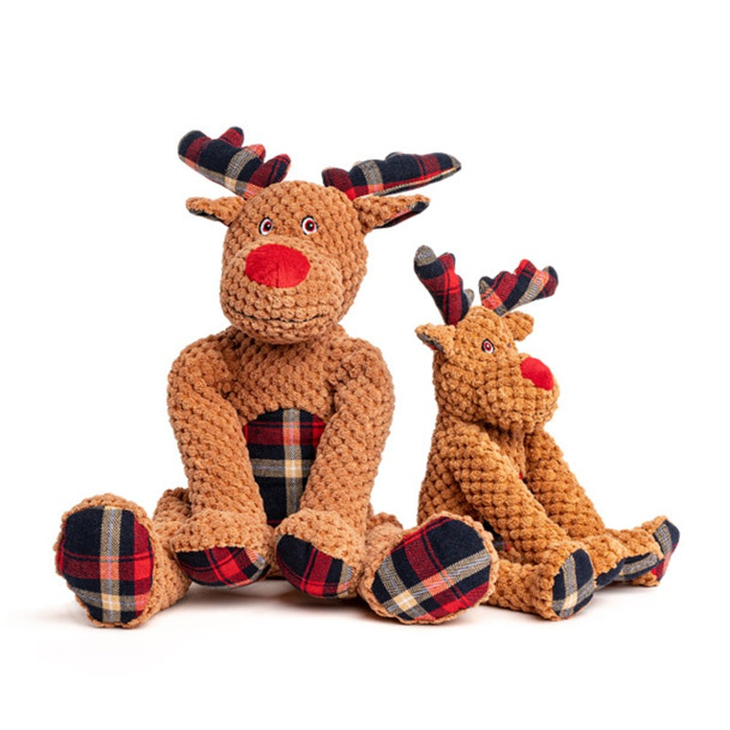 fabdog Floppies Holiday Reindeer Plush Dog Toy