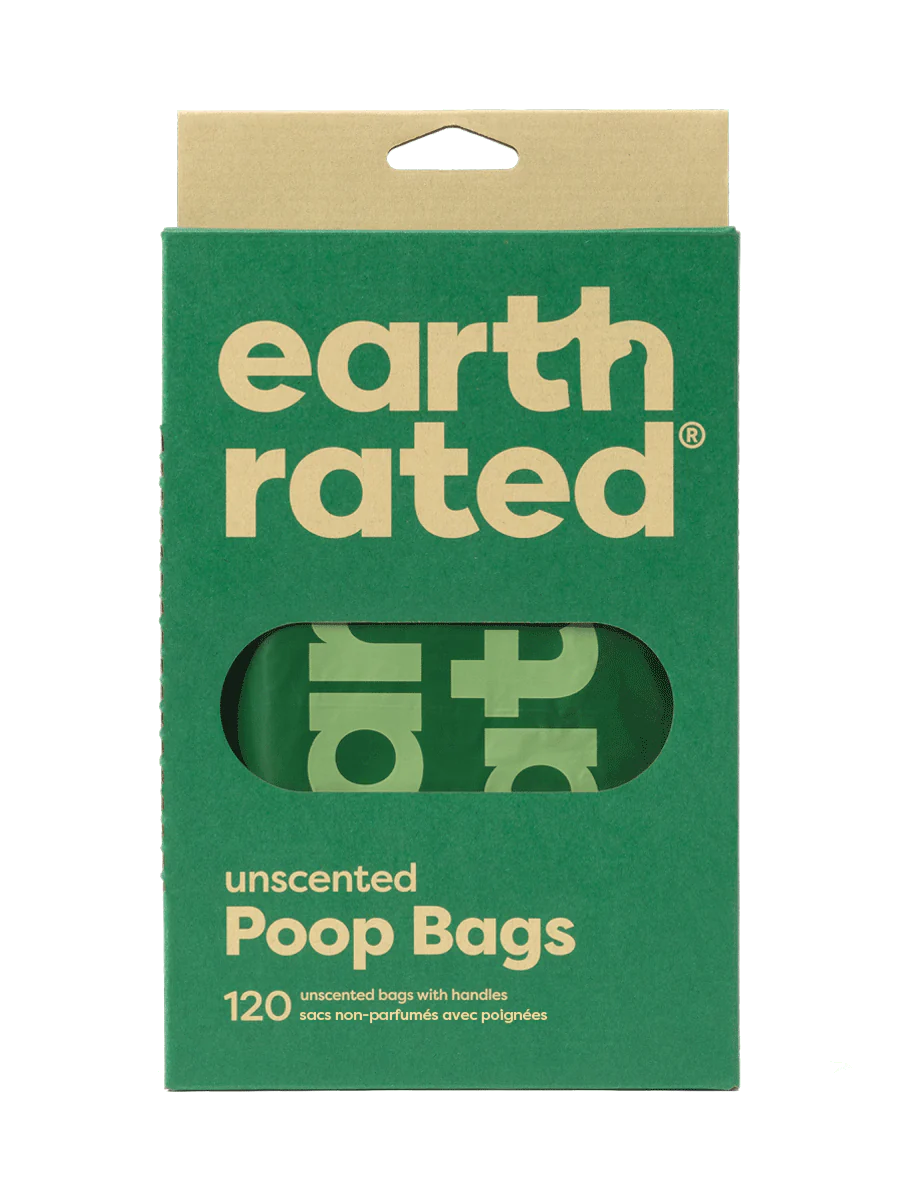 Earth Rated Dog Poop Bags with Handles Unscented 120 Count