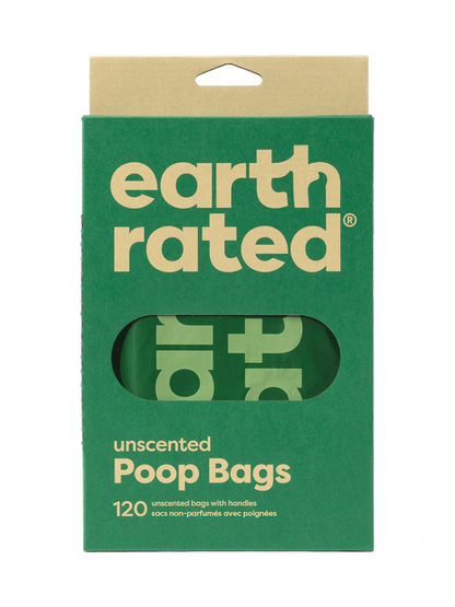 Earth Rated Dog Poop Bags with Handles Unscented 120 Count