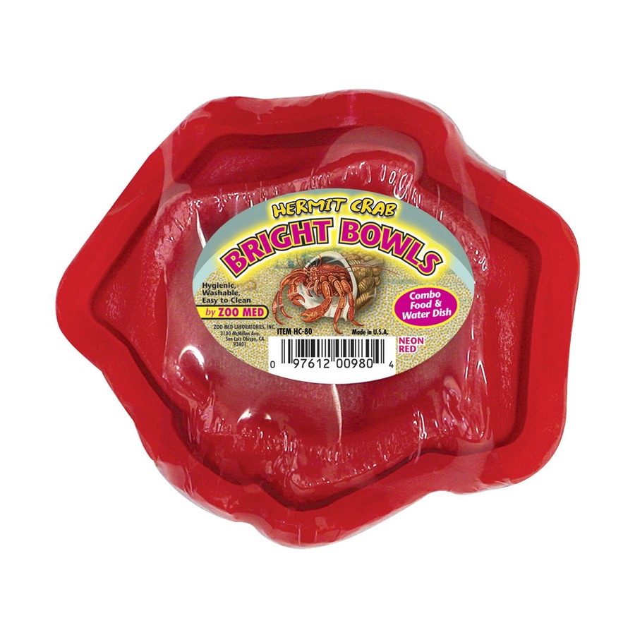 Zoo Med Combo Food & Water Hermit Crab Bowl, Red