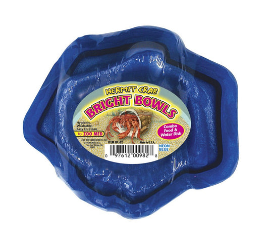 Zoo Med Combo Food & Water Hermit Crab Bowl, Blue