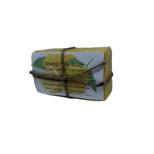 Made 4 Ewe Sheep Milk Soap, Zested Lemon 5.5 oz