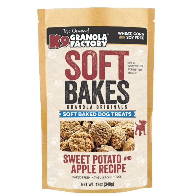 K9 Granola Factory Soft Bakes Sweet Potato & Apple Recipe Dog Treats 12 oz