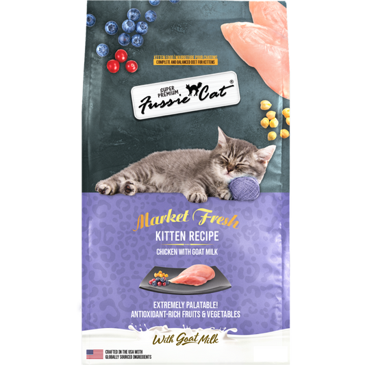 Fussie Cat Market Fresh Kitten Recipe with Goat Milk Dry Cat Food, 3.5 LB