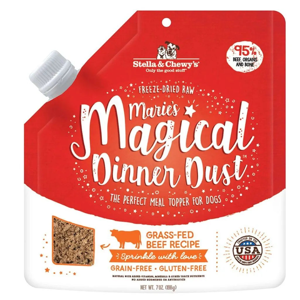 Stella & Chewy's Freeze-Dried Raw Marie's Magical Dinner Dust Grass-Fed Beef Recipe Dog Food Meal Topper