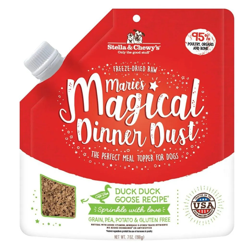 Stella & Chewy's Freeze-Dried Raw Marie's Magical Dinner Dust Duck Duck Goose Dog Food Meal Topper