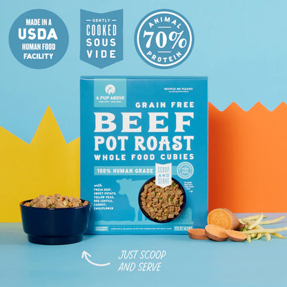 A Pup Above Beef Pot Roast Whole Food Cubies Grain Free 2.5 oz