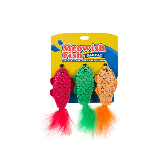 fabcat Meowish Fish Catnip Cat Toy 3 pack