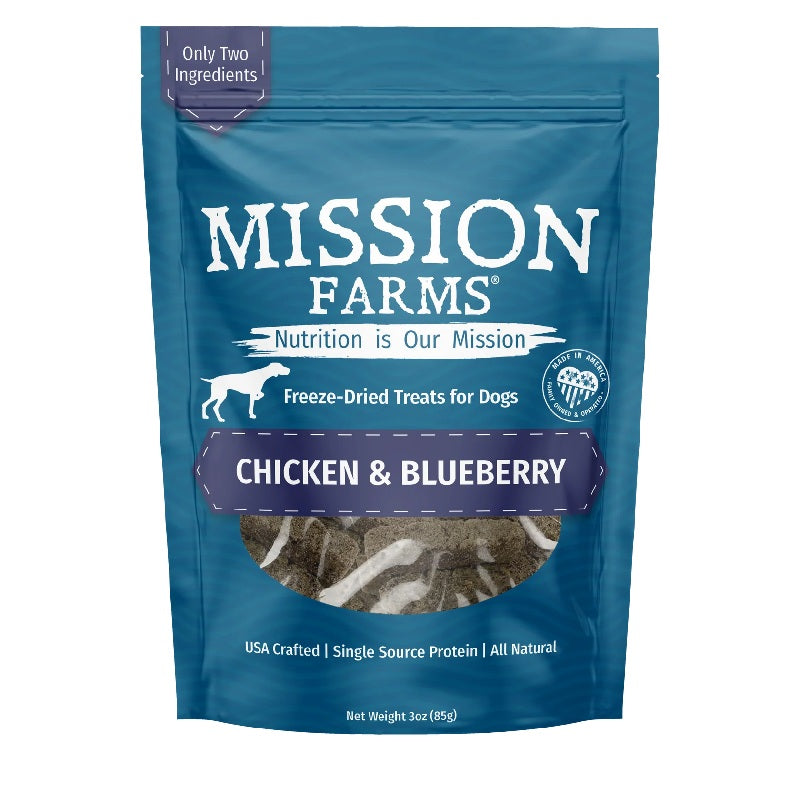 Mission Farms Chicken & Blueberry Freeze Dried Dog Treats 3 oz