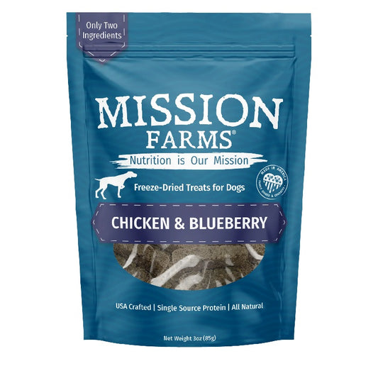 Mission Farms Chicken & Blueberry Freeze Dried Dog Treats 3 oz