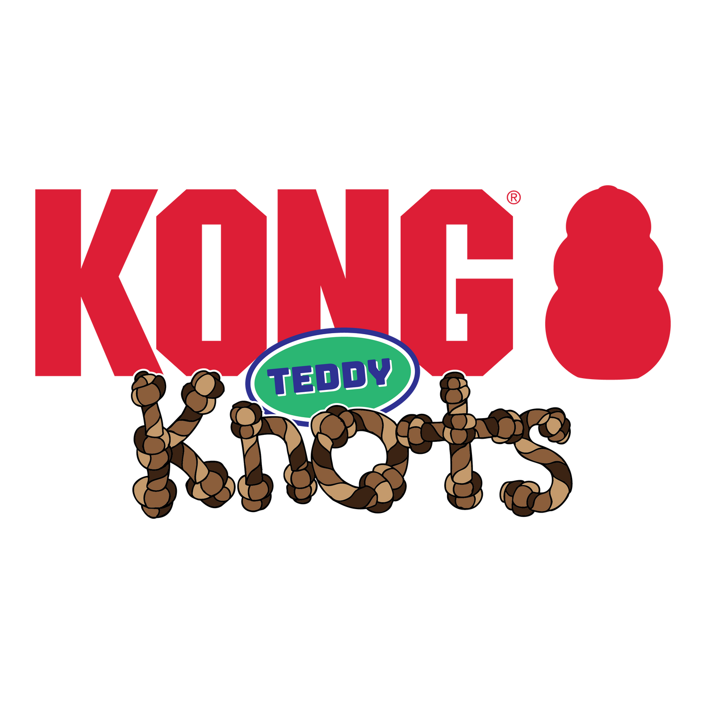 KONG Knots Teddy Dog Toy Assorted Medium