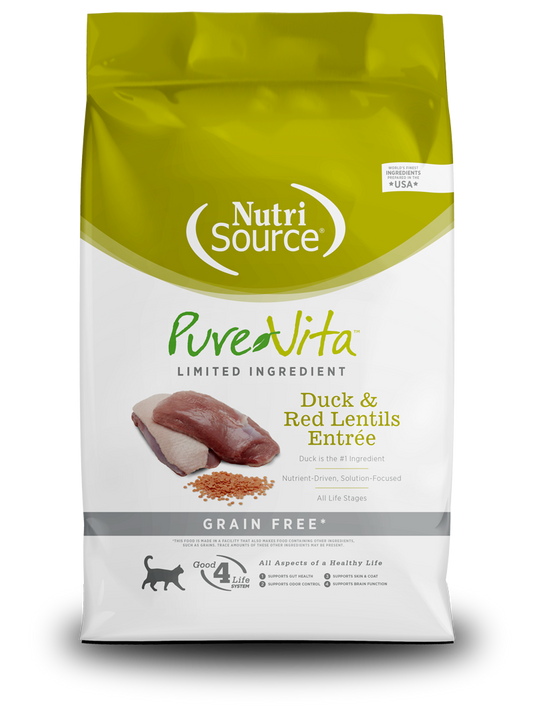 NutriSource Pure Vita Grain Free Duck & Red Lentils Entrée Cat Food