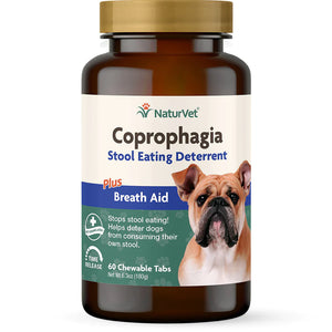 NaturVet Coprophagia Plus Breath Aid Tablets Coprophagia Supplement for Dogs