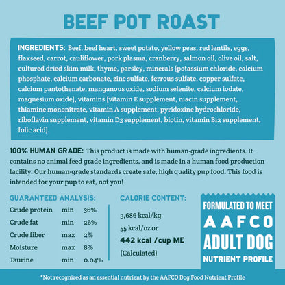 A Pup Above Beef Pot Roast Whole Food Cubies Grain Free 2.5 oz