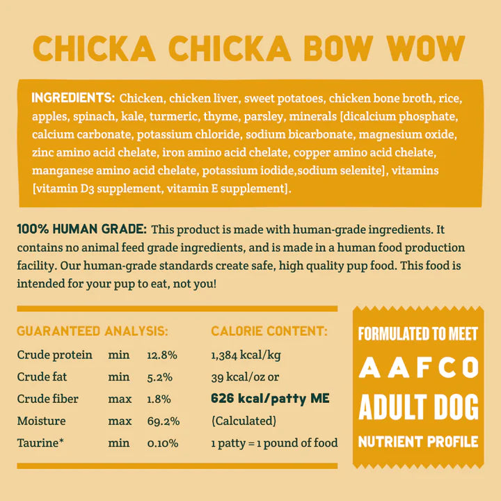 A Pup Above Chicka Chicka Bow Wow Gently Cooked Frozen Dog Food