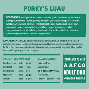 A Pup Above Porky's Luau Gently Cooked Frozen Dog Food