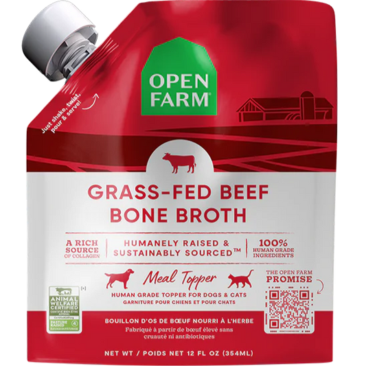 Open Farm Grass-Fed Beef Bone Broth For Dogs, 12 oz.