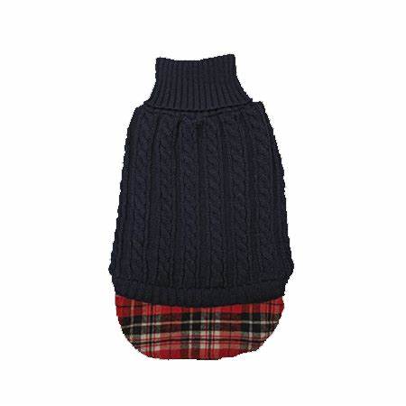 Fashon Pet UN-Tucked Navy Cable Sweater X-Large