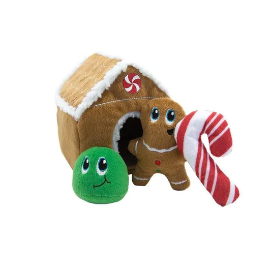 Outward Hound Gingerbread House Dog Toy