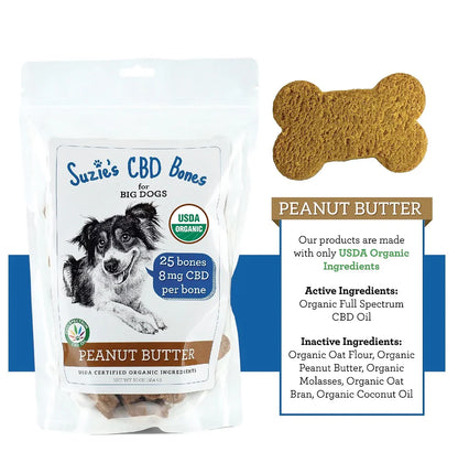 Suzie's CBD Bones for Big Dog's Peanut Butter, 16 oz