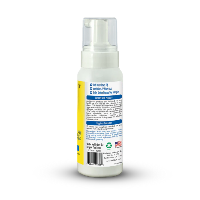 Earthbath Hypoallergenic Grooming Foam Waterless Shampoo for Dogs, 8 oz