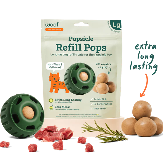 Woof Pupsicle Refill Pops Chicken Grain-Free Lickable Dog Treats, Large