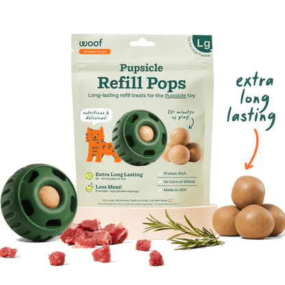 Woof Pupsicle Refill Pops Chicken Grain-Free Lickable Dog Treats, Large