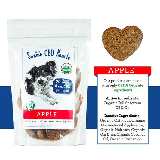 Suzie's CBD Hearts Dog Treats Apple, 8 oz