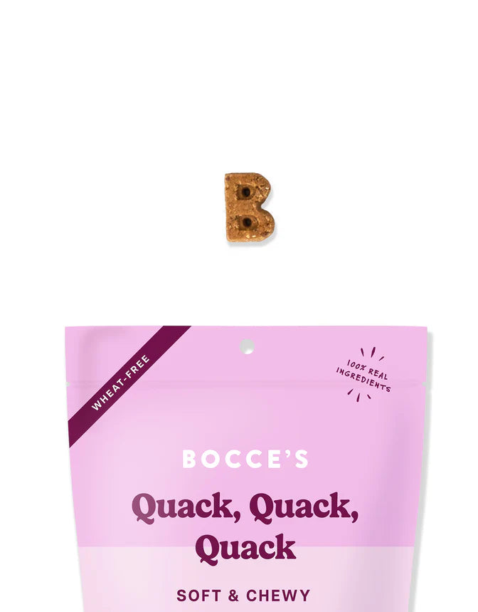 Bocce's Bakery Quack, Quack, Quack Duck & Blueberry Recipe Soft & Chewy Dog Treats 6 oz