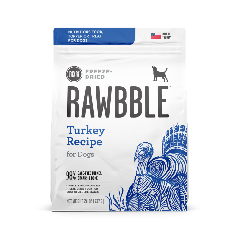 Bixbi Rawbble Freeze-Dried Food for Dogs Turkey Recipe, 4.5 oz