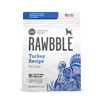 BIXBI Rawbble Turkey Recipe Grain-Free Freeze-Dried Dog Food