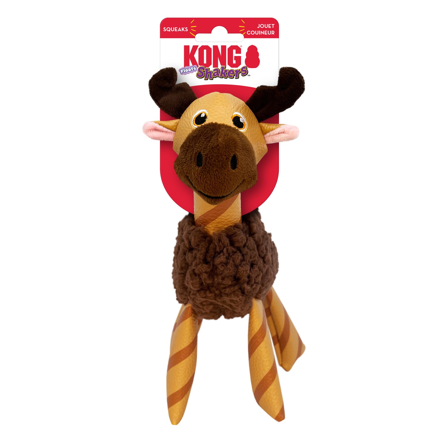 KONG Floofs Shakers Moose Squeaky Dog Plush Toy